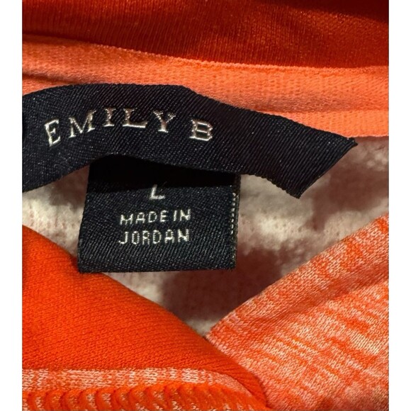 Emily B Fleece Lined Hoodie Hooded Sweatshirt Women L Coral Orange Soft Cozy EUC - Picture 12 of 15